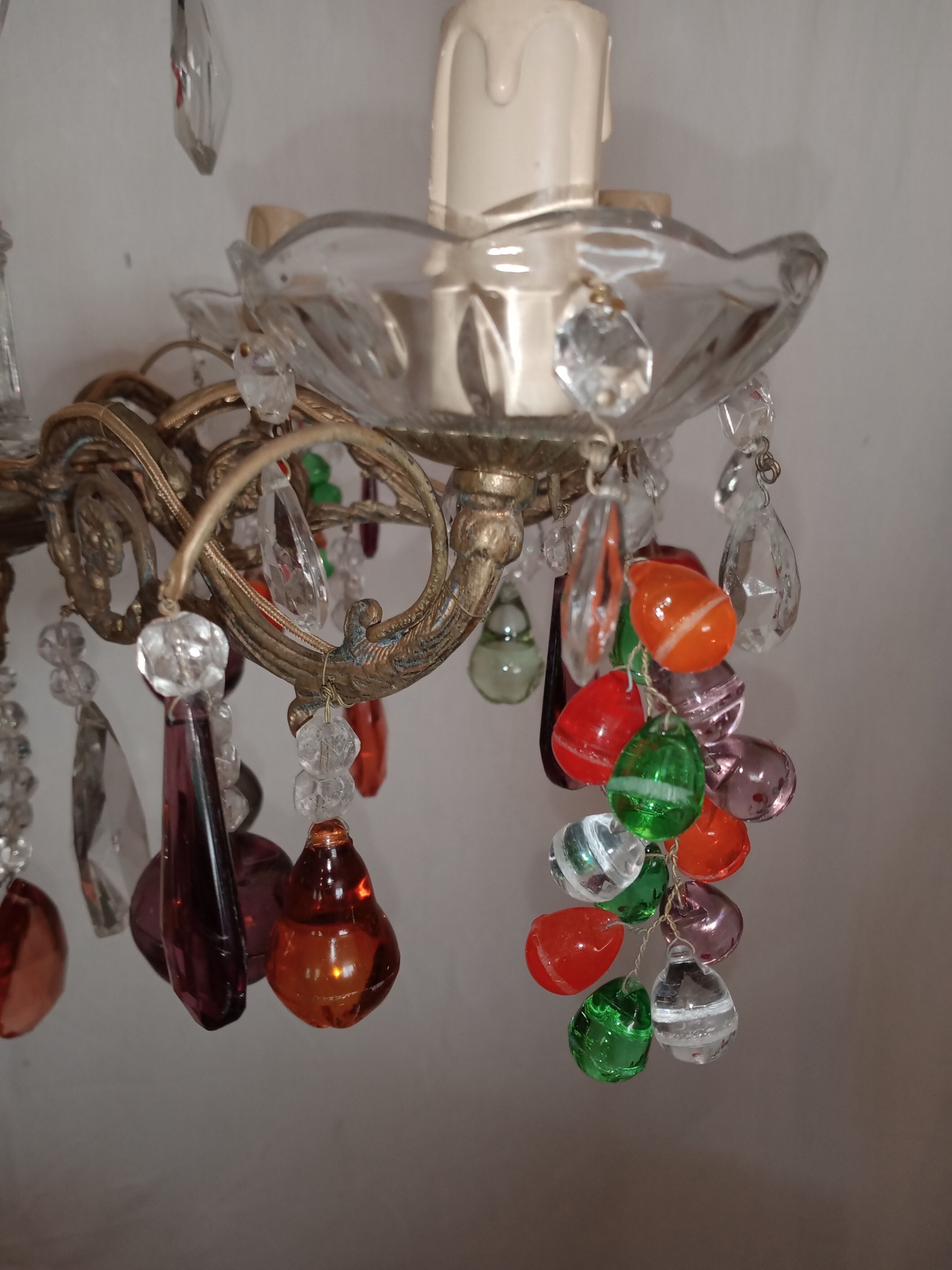 Multicolored stamped chandelier