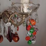 Multicolored stamped chandelier