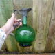 Napoleon III wine jug pitcher in souflé glass and pewter