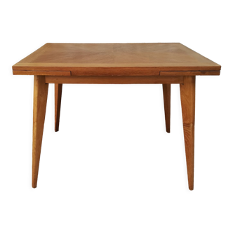 Table en chêne a deux allonges vintage