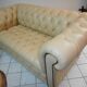 Beige leather chesterfield sofa