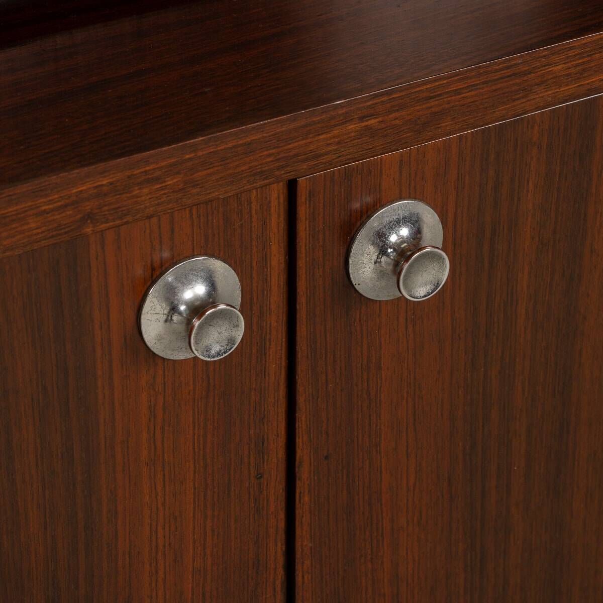 20thC ITALIAN STANDING DRY BAR IN HARDWOOD & CREAM LAMINATE c.1970