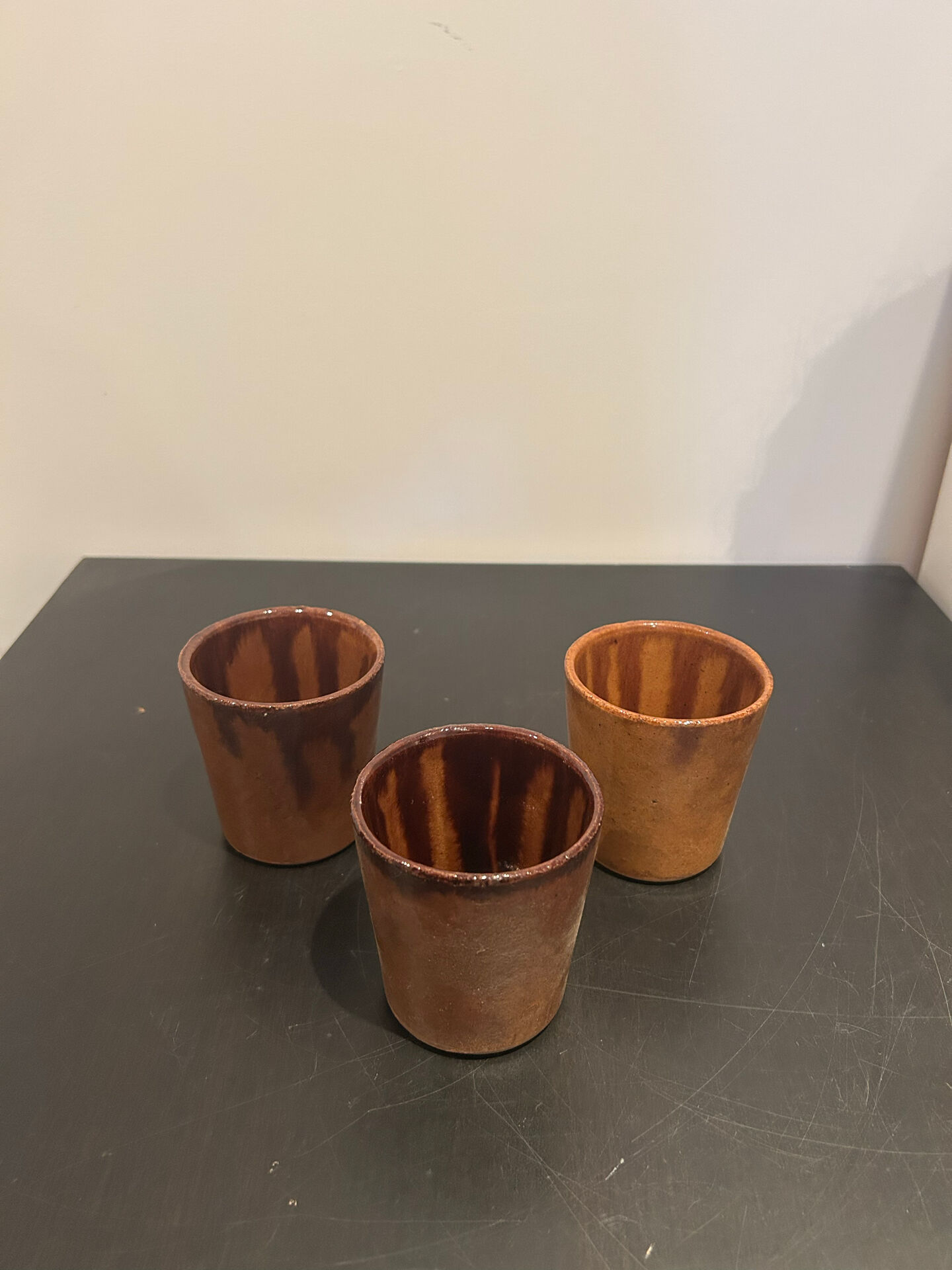 Set of 3 stoneware glasses
