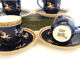 6 tasses café bleu Gien Renaissance