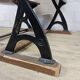 Antique desk / school bench (1920) in cast iron by Mark Breda, Holland.
