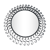 Miroir soleil noir 36,5cm