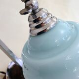 Lampe Art Déco, saturne & opaline bleue 1930'