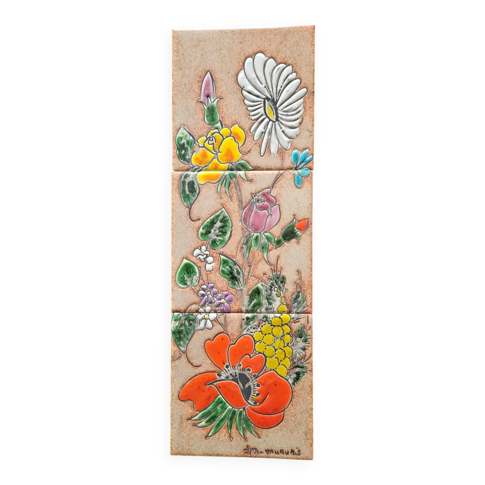 Jean-Paul ARNONE - Vallauris Frieze of 3 Earthenware Tiles, Year 1960