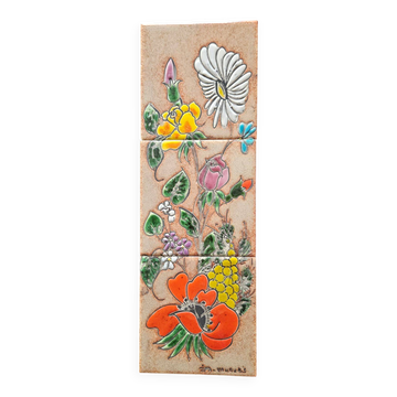 Jean-Paul ARNONE - Vallauris Frieze of 3 Earthenware Tiles, Year 1960