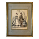 Old frame with illustrated page from the newspaper "Moniteur de la mode", Paris, late 19th century