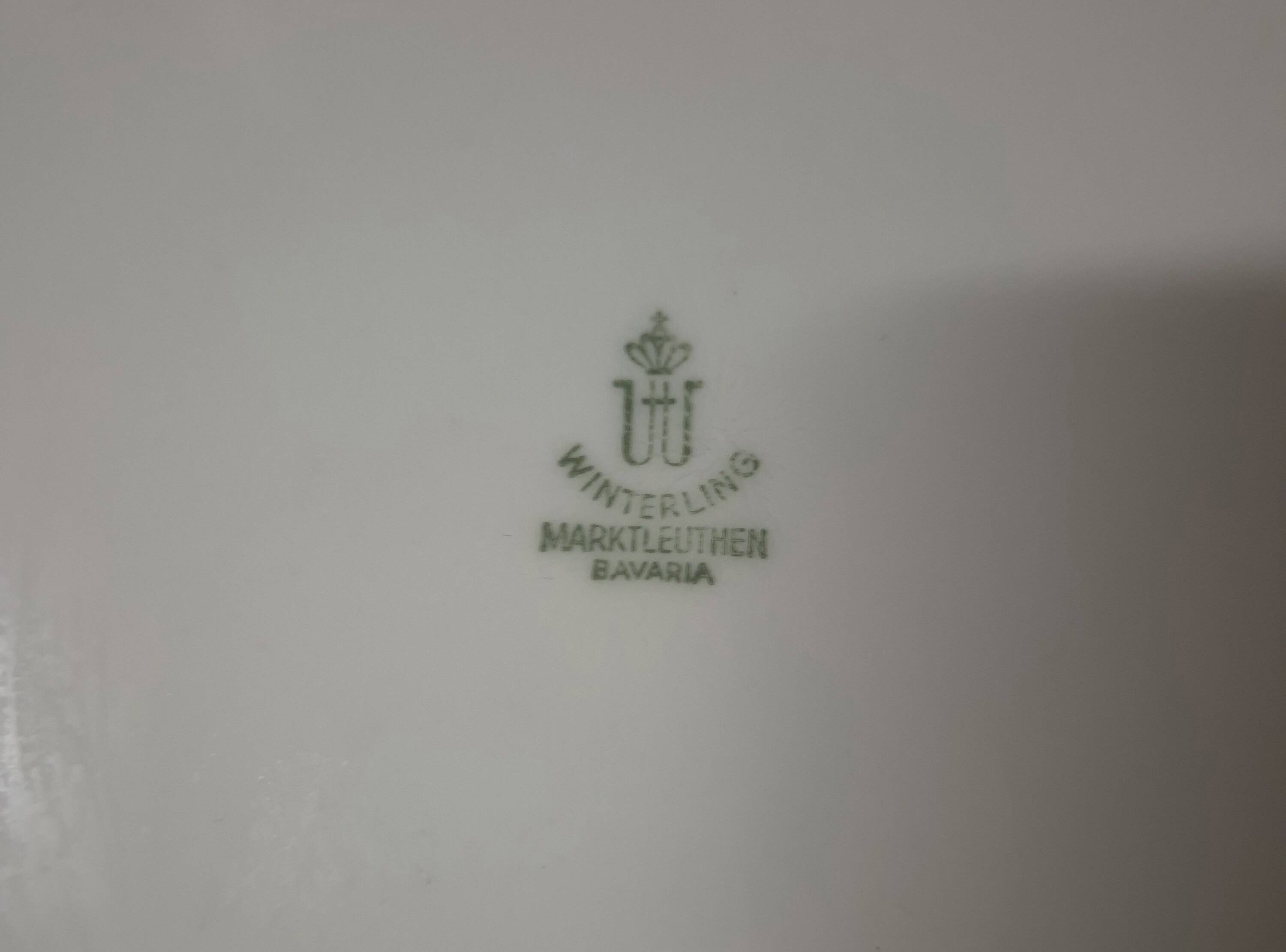 Fine porcelain dinner plate with blue flower, Winterling, Markletheuthen Bavaria