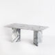 Vintage white marble coffee table - France, 1970s