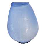 Lampe en pâte de verre bleu craquelée