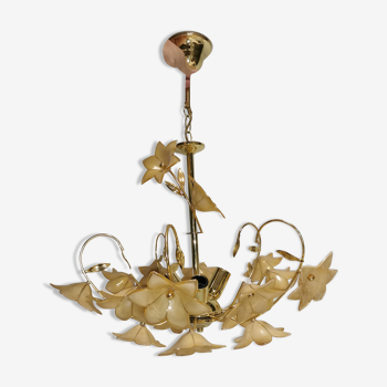 Vintage chandelier style 1960-1970 Murano, glass flowers