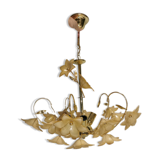 Vintage chandelier style 1960-1970 Murano, glass flowers