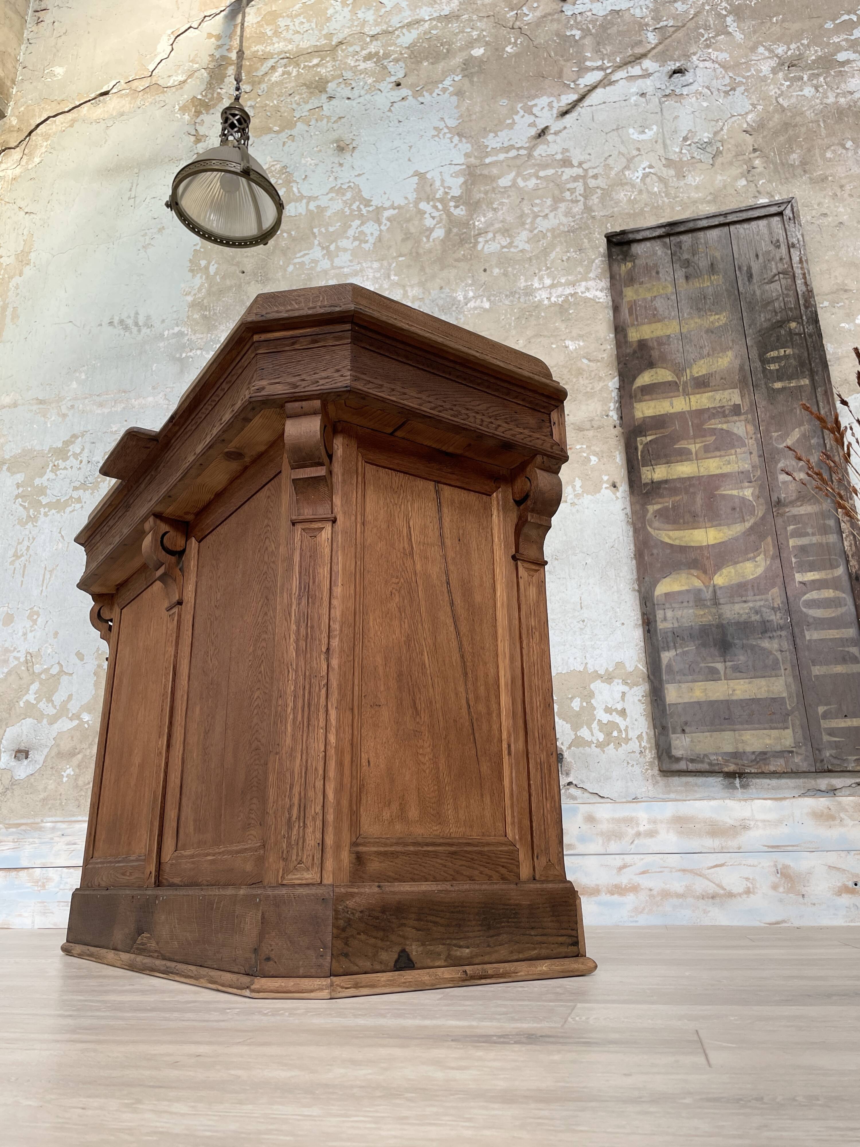 Solid oak box countertop, circa 1900.