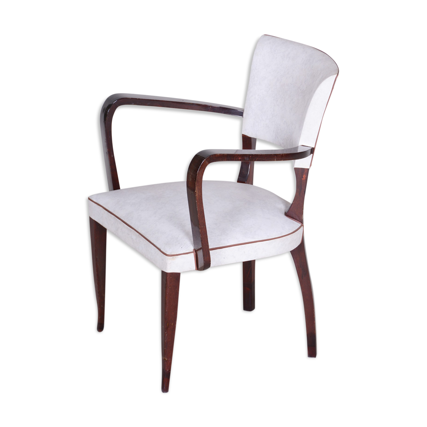 White Artificial leather armchair - 1930s France
