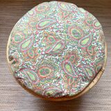 Pouf en rotin vintage