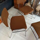 Set of 4 tubular chairs in chrome metal – Mid Century style