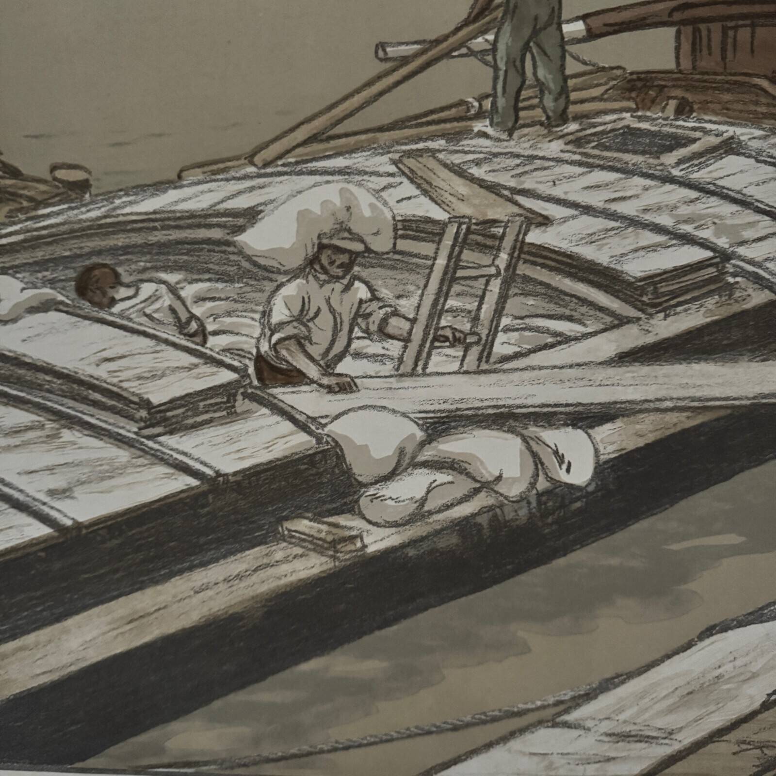 Lithograph by Henri Rivière Parisian Landscapes - Quai d'Austerlitz