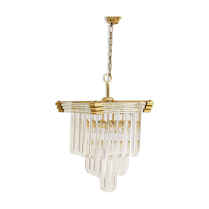lustre en laiton et cristal