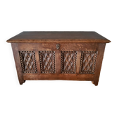 Mini carved oak chest