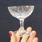 5 small cut crystal digestive cups
