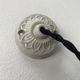 Pair of vintage molded glass round pendant lamps