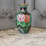Chinese cloisonné vase, chrysanthemum motif