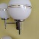 Paire d'appliques vintage, opaline et chrome
