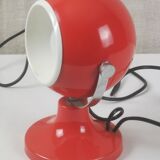 Vintage red “metal” ball lamp