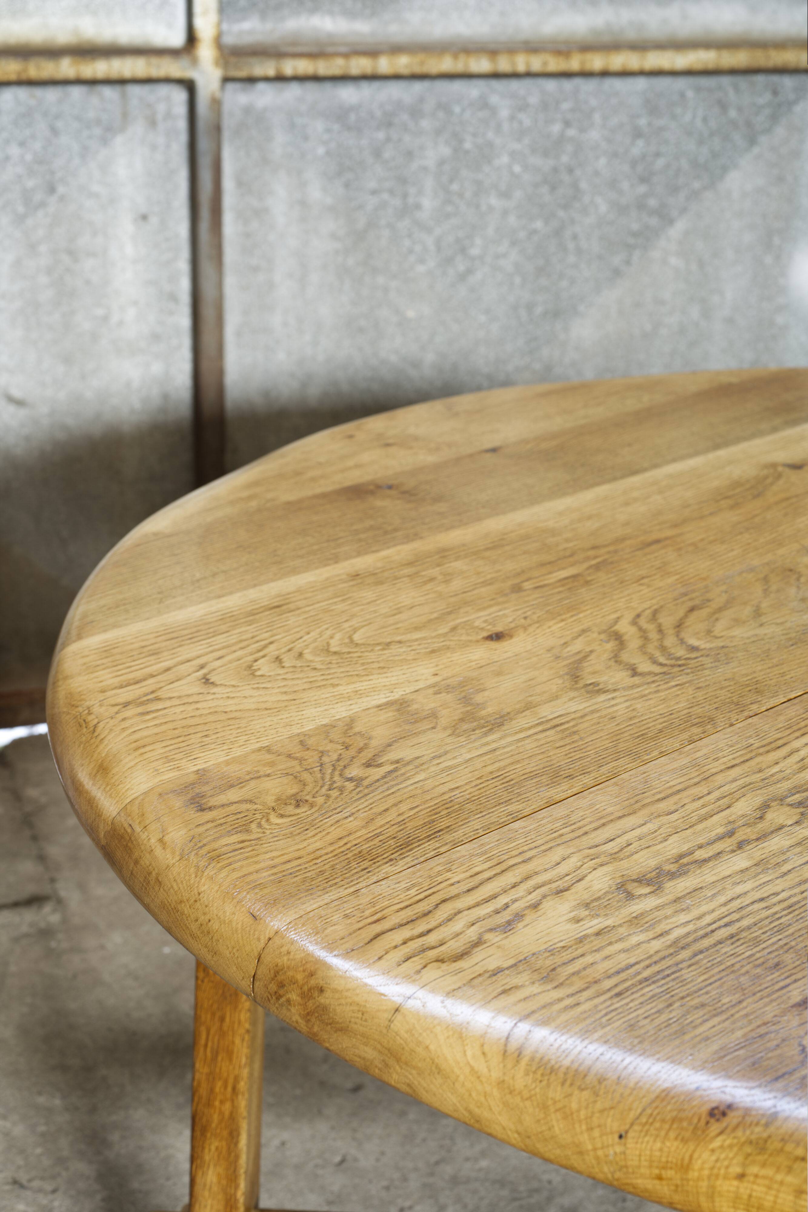 Brutalist oak dining table 1960's