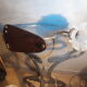 pretty little office lamp art nouveau bronze and brass, wood, electricity CE 35x30