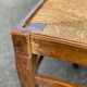 6 vintage solid oak wood dining room chairs with art deco straw