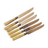 Lot 6 knives blade steel RT Butterfly sleeves bakelite ferrules