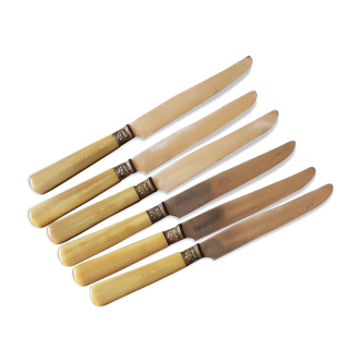 Lot 6 knives blade steel RT Butterfly sleeves bakelite ferrules