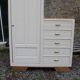 Asymmetrical solid oak wardrobe – Renovated Art Deco style