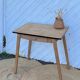 Bureau vintage des années 50 en bois brut pieds compas 1 tiroir