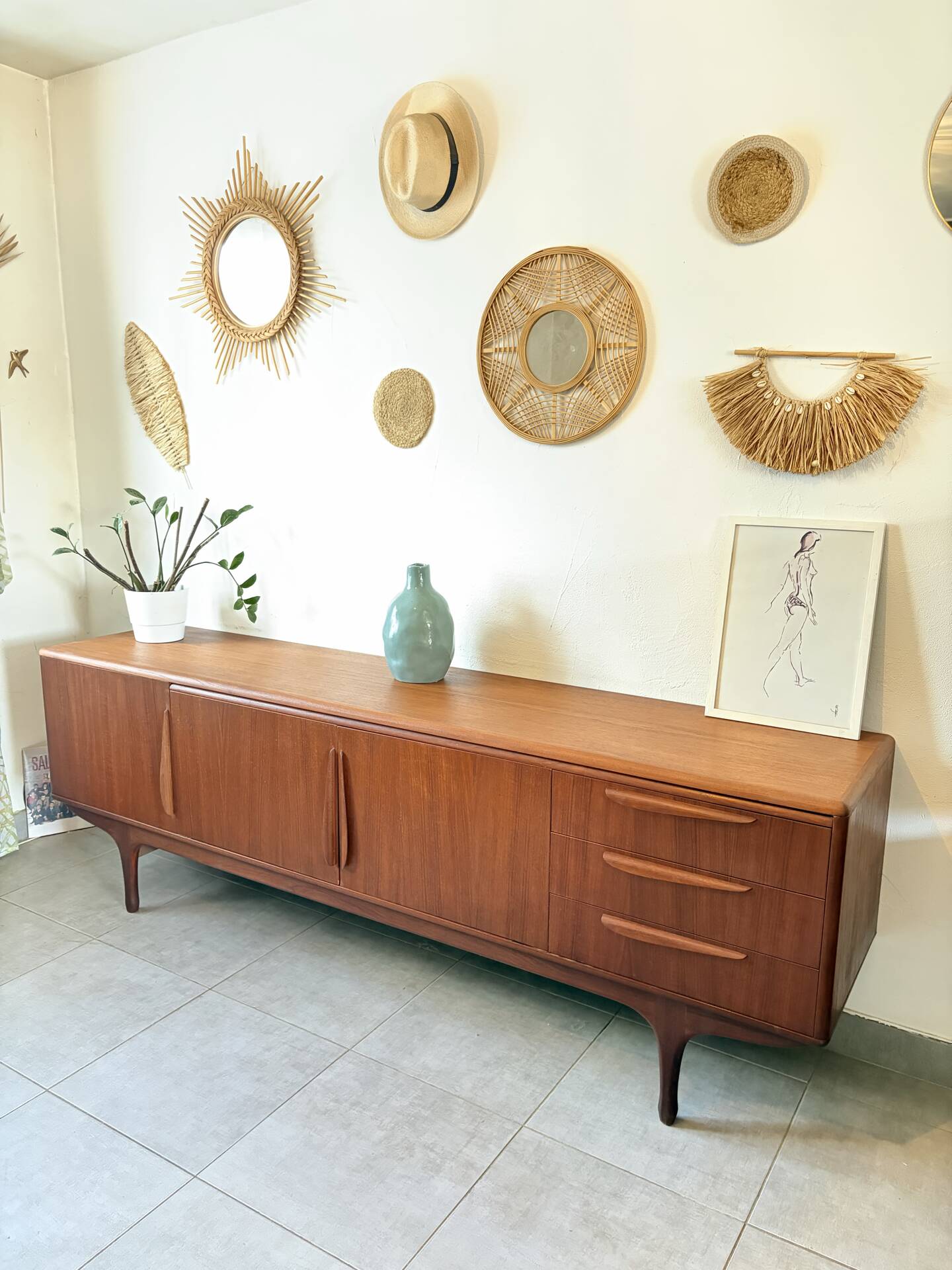 Vintage teak enfilade from the 1960s.