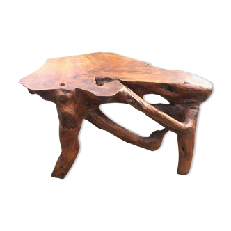 Brutalist teak root coffee table