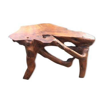Brutalist teak root coffee table
