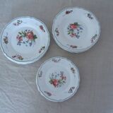 18 plates ronsard, flowers Arcopal 6 x plate hollow dessert
