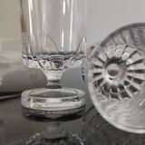 Set of 6 transparent luminarc cavalier liquor glasses with beautiful effect under vintage 70's glass