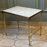 Table d'appoint en marbre et laiton