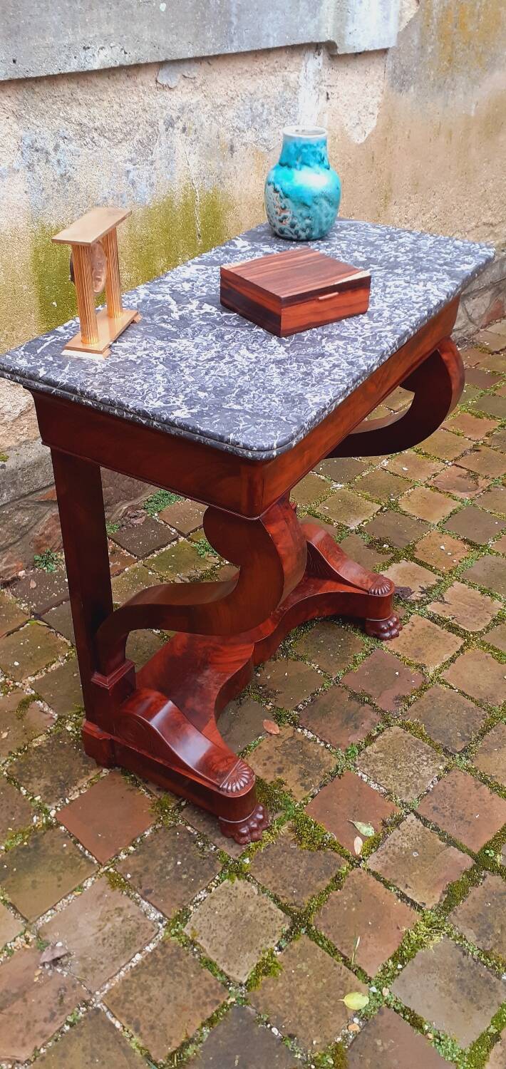 Console XIX Ème D'époque Restauration En Acajou