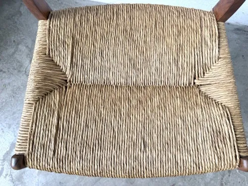 GS60 chair in exotic wood and straw, Arne Wahl Iversen, 1960s