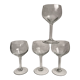 Set of 4 crystal wine glasses engraved 50-60s