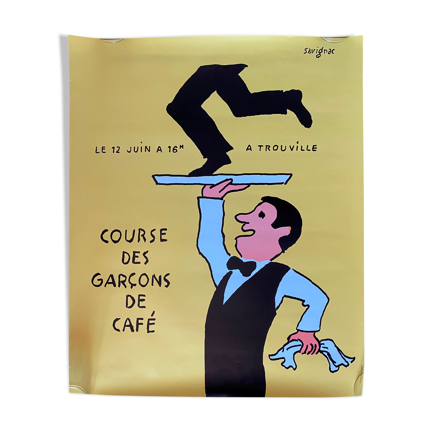 Original poster "Trouville Course des garçons de café" Raymond Savignac 50x61cm 1997