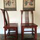 Pair of Chinese chairs, lacquered red, twentieth century