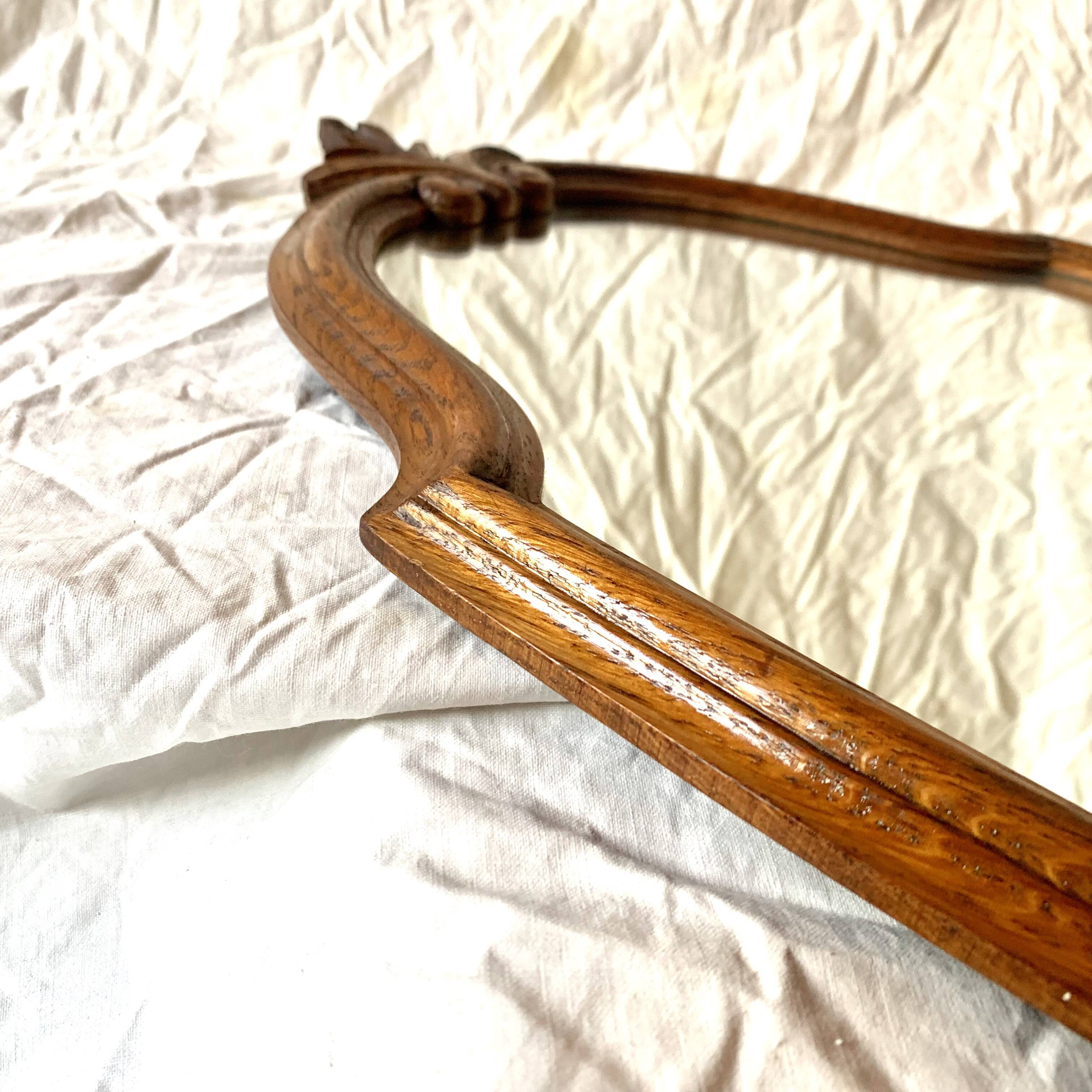 Old carved wooden mirror - 70 cm